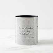 We zijn allemaal gebroken. - Positieve prijsopgave Tweekleurige Koffiemok (Center)