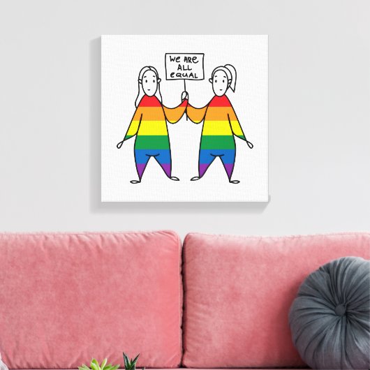 We zijn allemaal gelijk canvas afdruk (Insitu (Woonkamer))