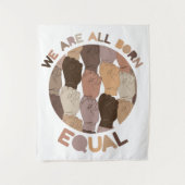 We zijn allemaal gelijk geboren, alle zwarte leven wandkleed (Voorkant)
