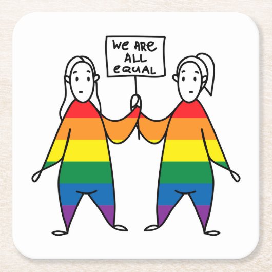 We zijn allemaal gelijk kartonnen onderzetters (Voorkant)