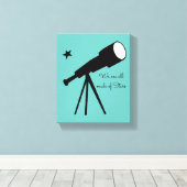 We zijn allemaal gemaakt van Stars telescope quote Canvas Afdruk (Insitu (Houten vloer))
