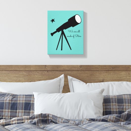We zijn allemaal gemaakt van Stars telescope quote Canvas Afdruk (Insitu (Slaapkamer))