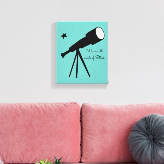 We zijn allemaal gemaakt van Stars telescope quote Canvas Afdruk (Insitu (Woonkamer))