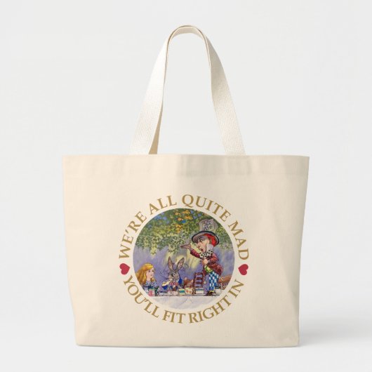 We zijn allemaal heel gek. Je past er meteen in! Grote Tote Bag (Voorkant)
