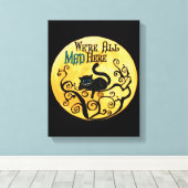 We zijn allemaal hier, Cheshire Cat Canvas Afdruk (Insitu (Houten vloer))