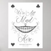 We zijn allemaal hier Cheshire Cat Smile Kaart Poster (Voorkant)