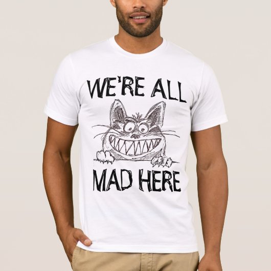 WE ZIJN ALLEMAAL HIER, grappige T-shirts (Voorkant)