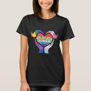 We zijn allemaal Human Flag Handen Hart LGBT Gay P T-shirt