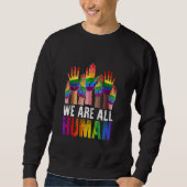 We zijn allemaal Human LGBTQ Gay Pride Month Rainb Trui (Voorkant)