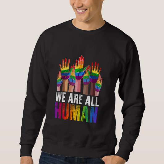 We zijn allemaal Human LGBTQ Gay Pride Month Rainb Trui (Voorkant)