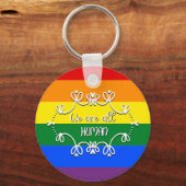 We zijn allemaal Human LGBTQ Pride Month Sleutelhanger (Achterkant)