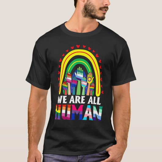 We zijn allemaal Human Pride Ally Rainbow Flag Gay T-shirt (Voorkant)