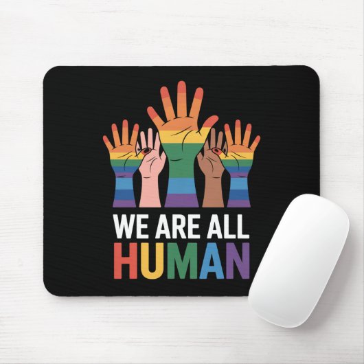 We zijn allemaal Human Rainbow LGBTQ Pride die han Muismat (Met muis)