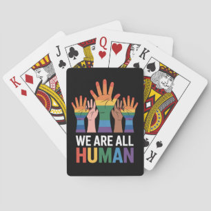 We zijn allemaal Human Rainbow LGBTQ Pride die han Pokerkaarten