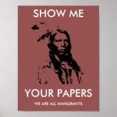 We zijn allemaal immigranten: Aangepast protest Poster (Voorkant)