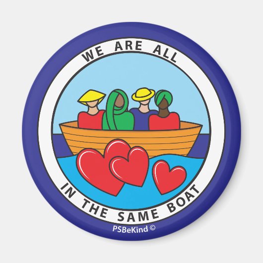 We zijn allemaal in dezelfde boot 2_Ronde magneet (Voorkant)