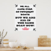 WE ZIJN ALLEMAAL IN HETZELFDE BOOT PANDEMIC POSTER (Keuken)