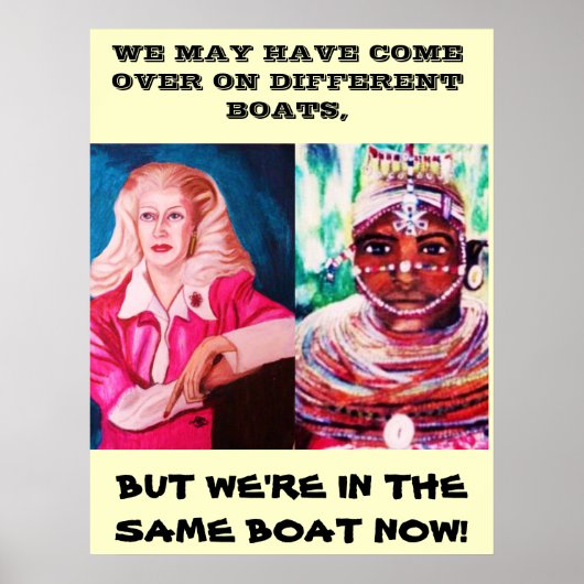 WE ZIJN ALLEMAAL IN HETZELFDE poster. Poster (Voorkant)