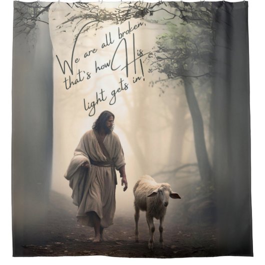 We zijn allemaal kapot hoe Zijn licht in Jezus kom Douchegordijn (Voorkant)