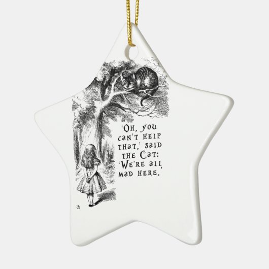 We zijn allemaal kwaad hier - Cheshire cat Keramisch Ornament (Links)