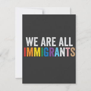 We zijn allemaal LGBT Rainbow Ally immigranten Notitiekaartje