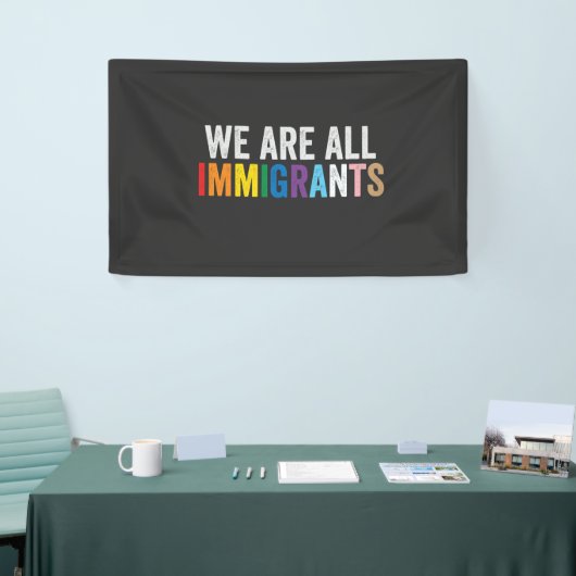 We zijn allemaal LGBT Rainbow Ally immigranten Spandoek (Beurs)