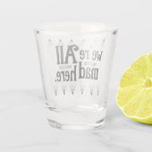 WE ZIJN ALLEMAAL MAD HIER Bachelorette argyle diam Shot Glas (Achterkant)