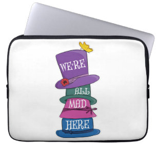 We zijn allemaal Mad Hier Mad Hatter Alice in Wond Laptop Sleeve