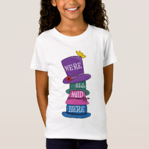 We zijn allemaal Mad Hier Mad Hatter Alice in Wond T-shirt