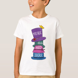 We zijn allemaal Mad Hier Mad Hatter Alice in Wond T-shirt