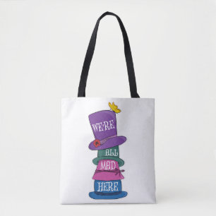 We zijn allemaal Mad Hier Mad Hatter Alice in Wond Tote Bag