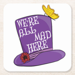 We zijn allemaal Mad Hier - Mad Hatter Pet Kartonnen Onderzetters