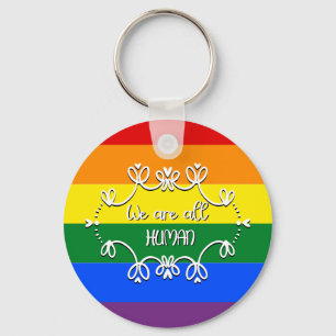 We zijn allemaal mens LGBTQ Pride Month Sleutelhanger