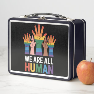 We zijn allemaal mens regenboog LGBTQ trots opgehe