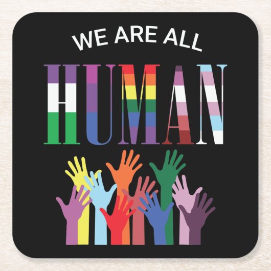 We zijn allemaal menselijk kleurrijk Onderzetter (Voorkant)