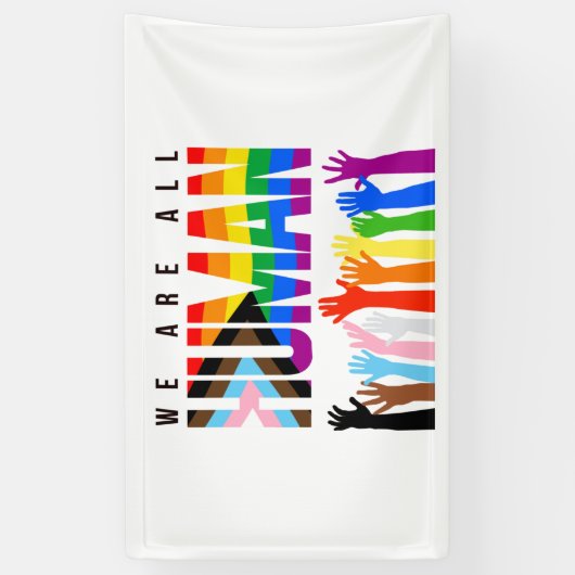 We zijn allemaal menselijk spandoek (Verticaal)