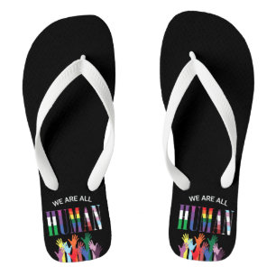 We zijn allemaal menselijke kleurrijke handen teenslippers