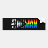 We zijn allemaal menselijke LGBTQ+ Pride vlag Bumpersticker (Voorkant)