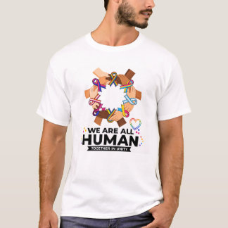 We zijn allemaal menselijke LGBTQ trots regenboog T-shirt