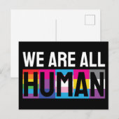 We zijn allemaal menselijke LGBTQIA+ Briefkaart (Voorkant / Achterkant)