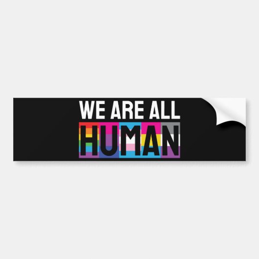 We zijn allemaal menselijke LGBTQIA+ Bumpersticker (Voorkant)