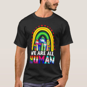 We Zijn Allemaal Menselijke Regenboog Hand LGBT LG T-shirt