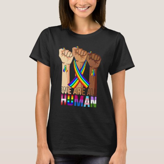 We zijn allemaal menselijke trots op Ally Rainbow  T-shirt (Voorkant)