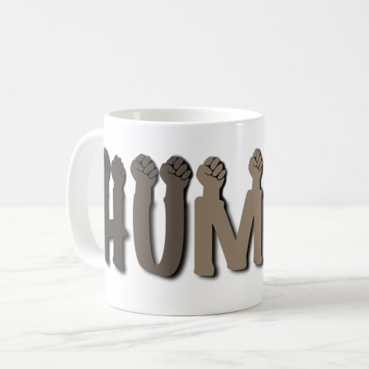 We zijn allemaal mensen koffiemok (Voorkant links)