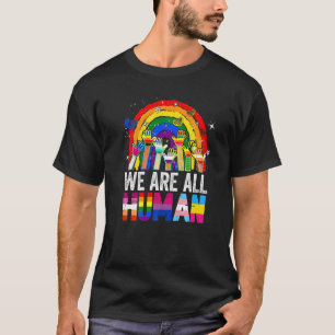 We zijn allemaal mensenrechtengepride regenboogbt t-shirt