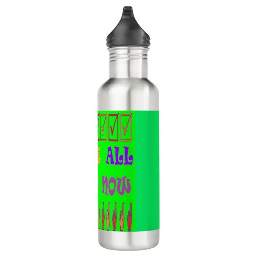 We zijn allemaal Robots kleur groen met bericht wo Waterfles (Rechts)