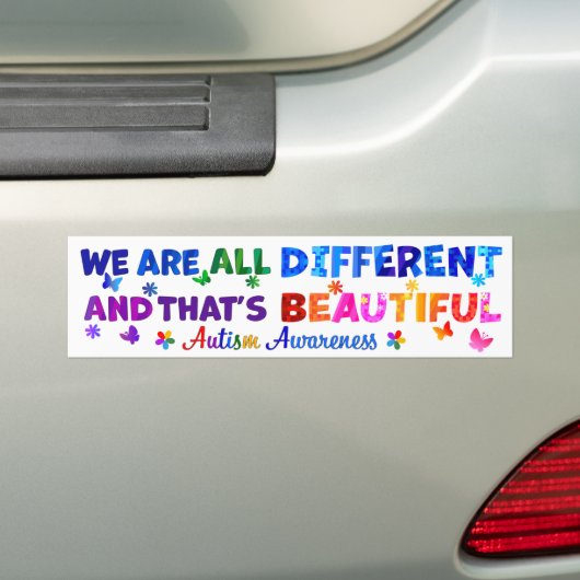 We zijn allemaal verschillend bumpersticker (Op auto)