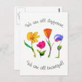 We zijn allemaal verschillend en mooi divers briefkaart (Voorkant / Achterkant)