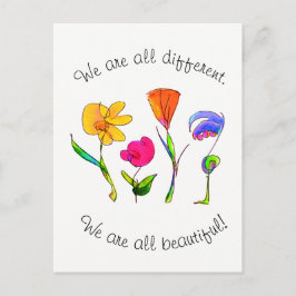 We zijn allemaal verschillend en mooi divers briefkaart