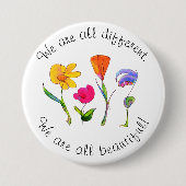 We zijn allemaal verschillend en mooi, diversiteit ronde button 7,6 cm (Voorkant)